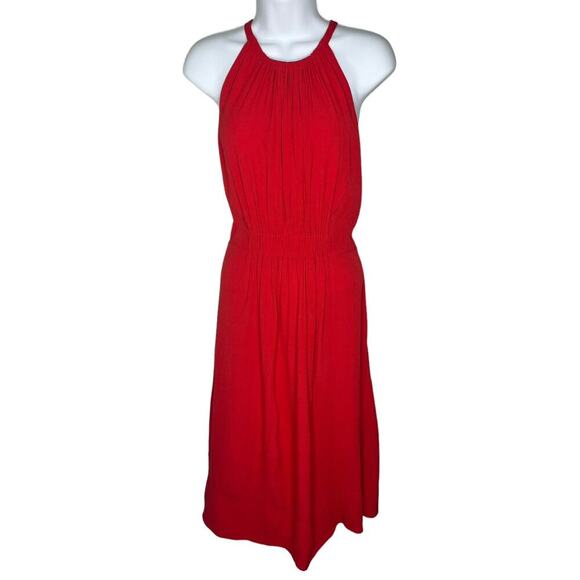 Kate Spade Katie Dress Size 4 Crepe Zip Back Tie Neck Red Cocktail Event Party - Picture 2 of 15